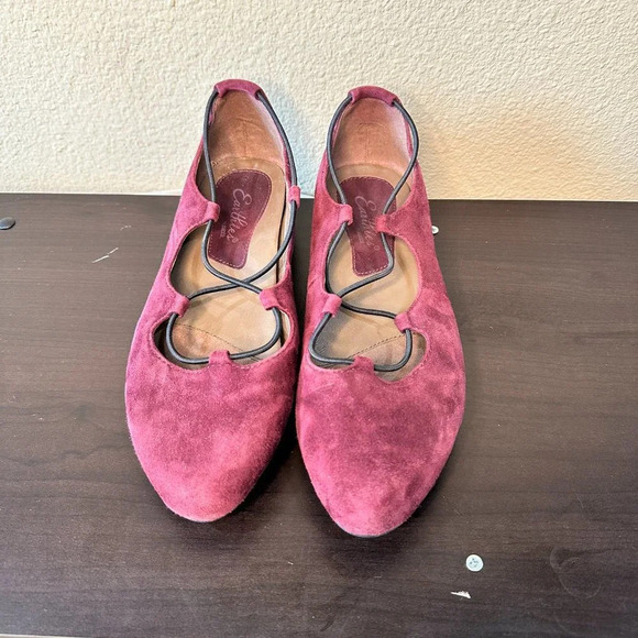 EARTHIES EARTH BRAND Purple Lace Up Suede Ballet Flats - 8 - Picture 12 of 12